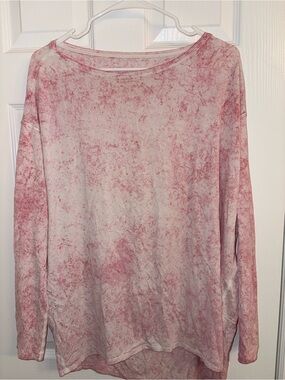 Lululemon Back In Action Shirt Size Pink Peony Oversized Long Sleeve XL